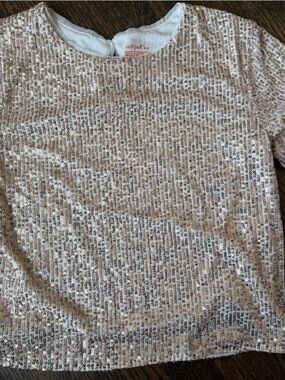 Cat & Jack Rose Gold Sequin Girls Top